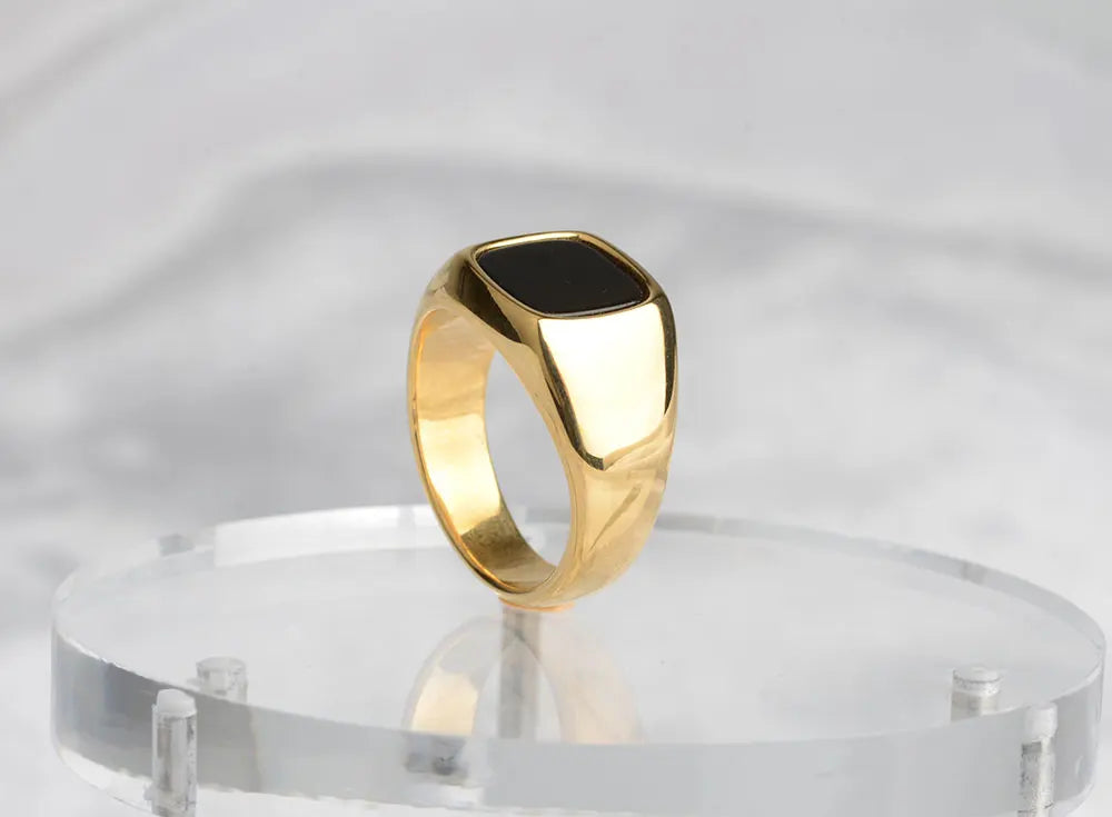 316L Stainless Steel Signet Ring For Men Women Stylish