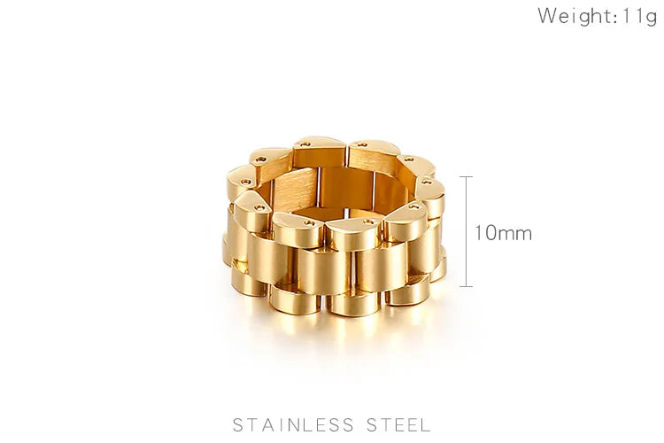 10mm Stainless Steel Ring Speedometer Chain Link Men Women