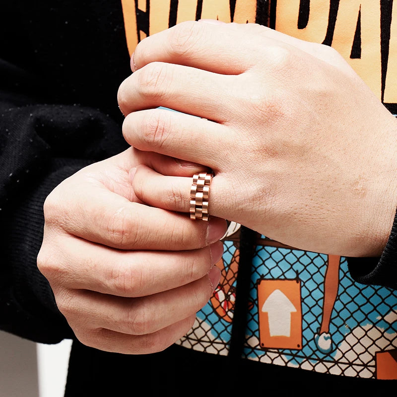 Watch Link Chain Men Ring Stainless Steel Men and Women
