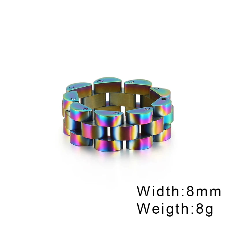 Watch Link Chain Men Ring Stainless Steel Men and Women