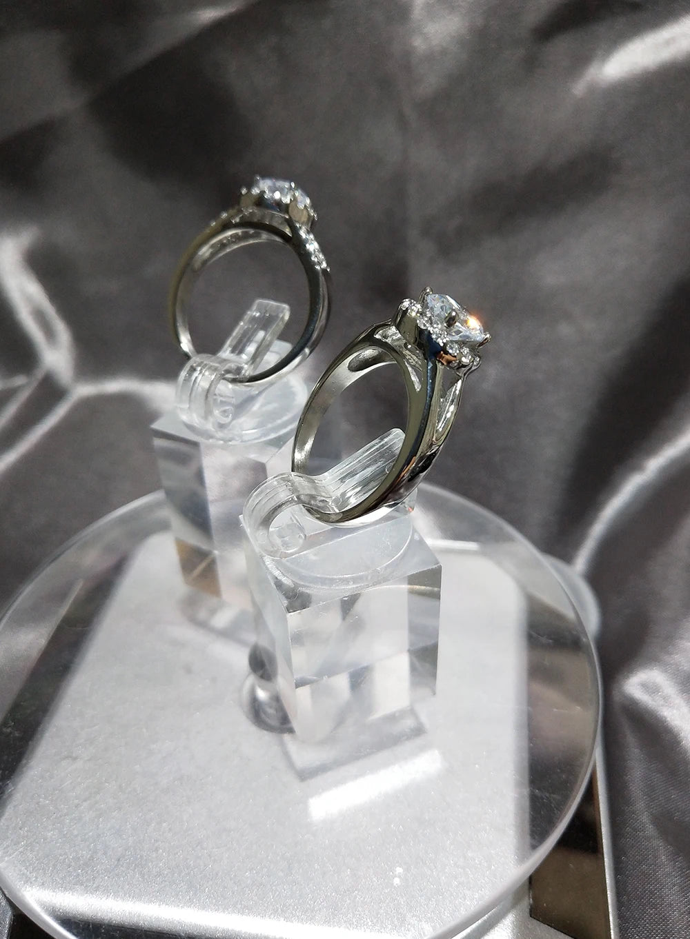 316L Stainless Steel Cubic Zirconia Engagement Ring Lovers Jewelry Bridal Wedding Romantic Luxury Bague
