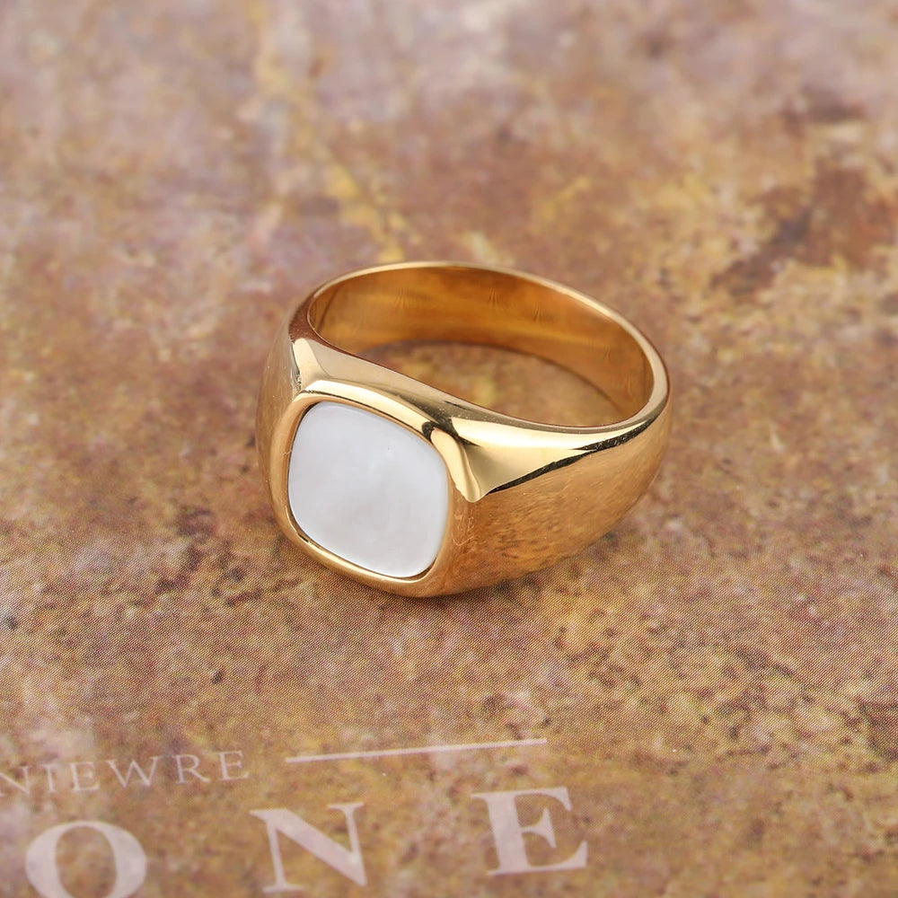 316L Stainless Steel Signet Ring For Men Women Stylish