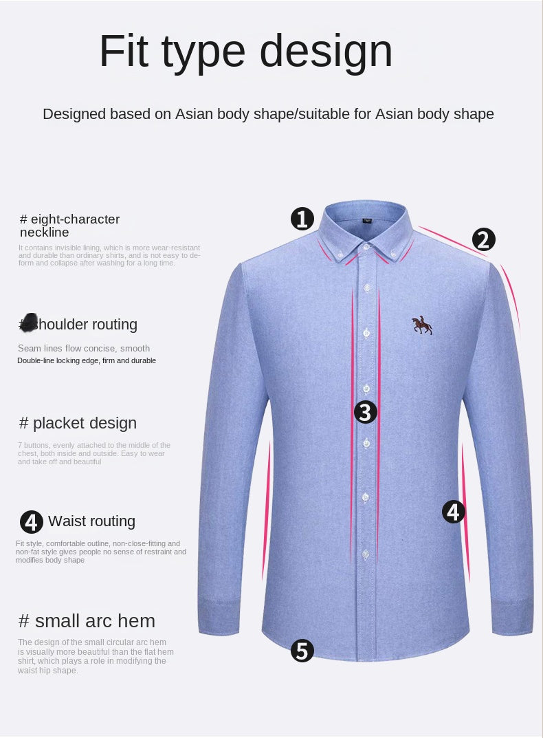 Embroidered Horse Shirts Streetwear Oversized Men Shirt Long Sleeve