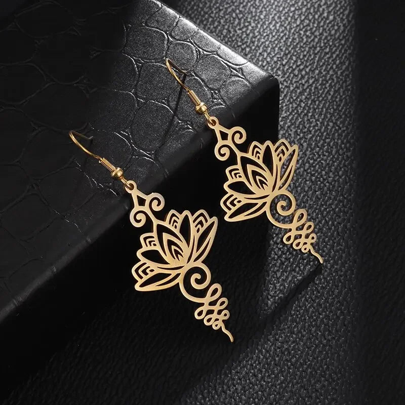 Creativity Wide Band C Wave Stud Stainless Steel Earrings for Women