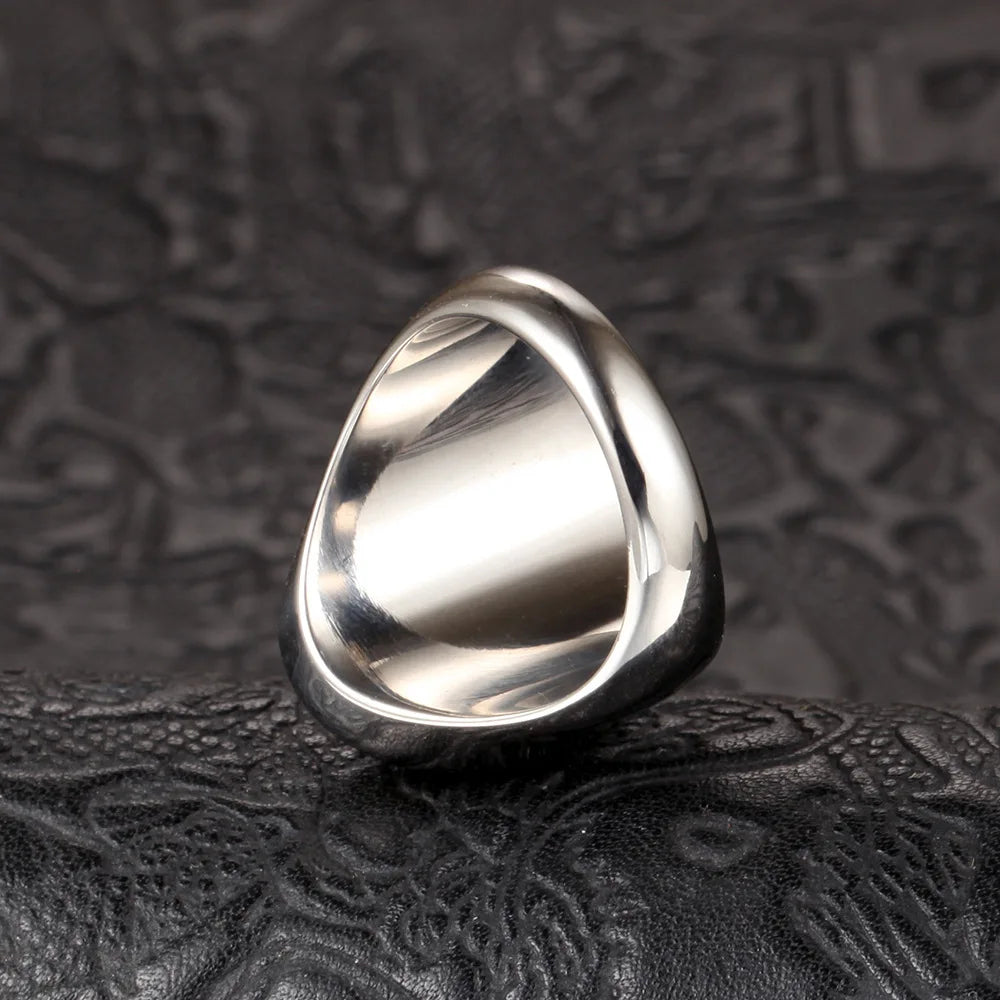 Oval Natural Tiger Eye Stone Rings for Women Men Stainless Steel