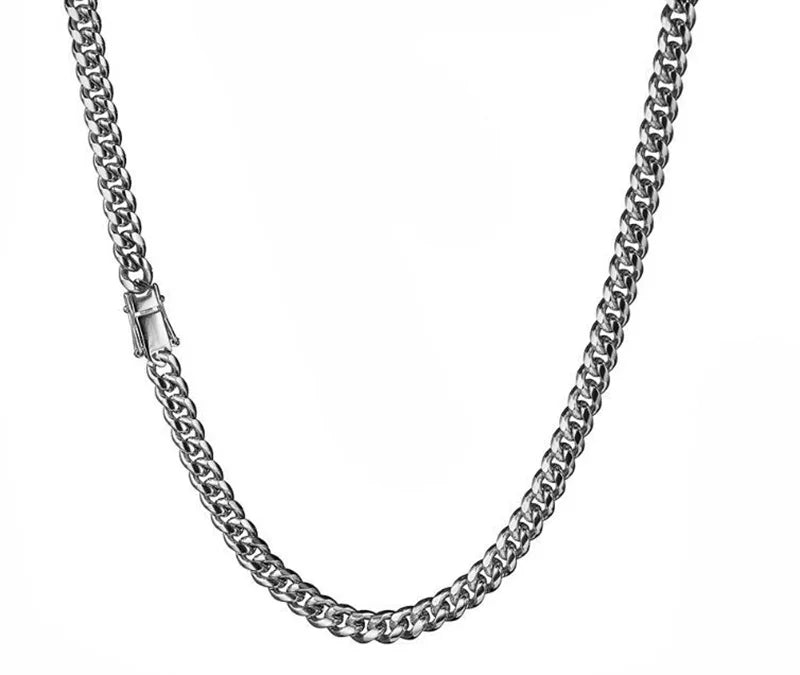 Necklace Silver Color 6mm-22mm wide 316L Stainless Steel Cuban Miami Chains