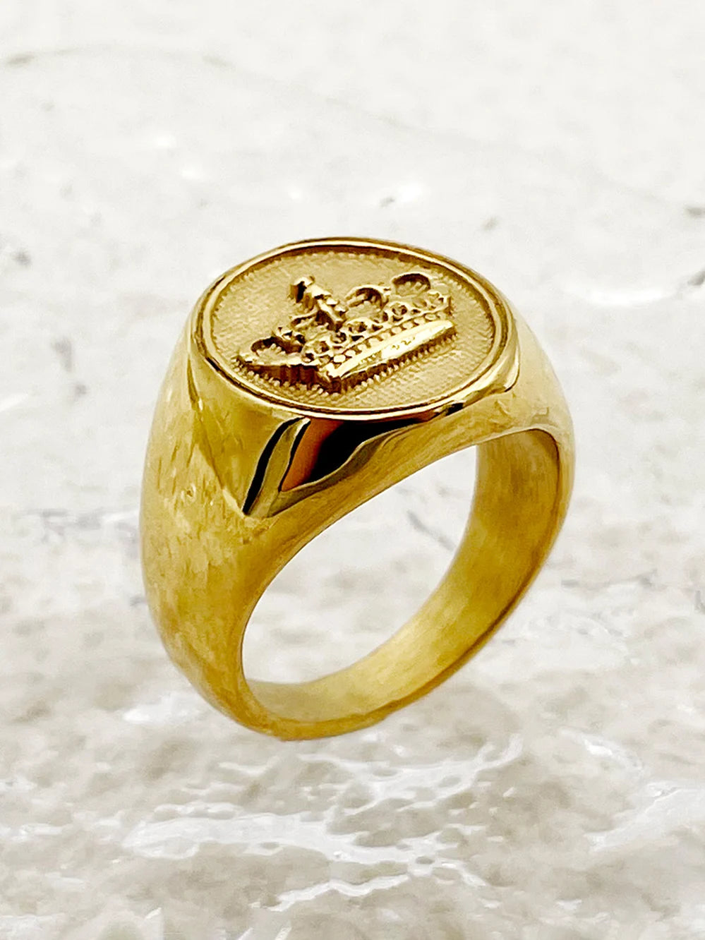 Crown Embossed Ring Stainless Steel Classy Men and Women