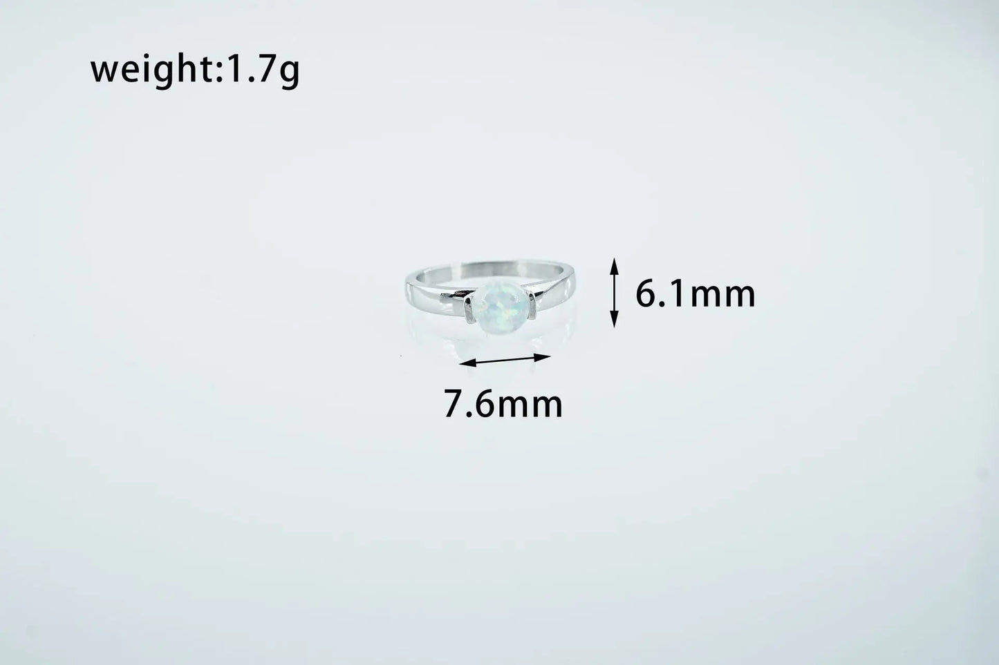 6*6mm Artificial Australian Opal Ring Fine Jewelry Rings for Women Anniversary Gift 316L Stainless Steel