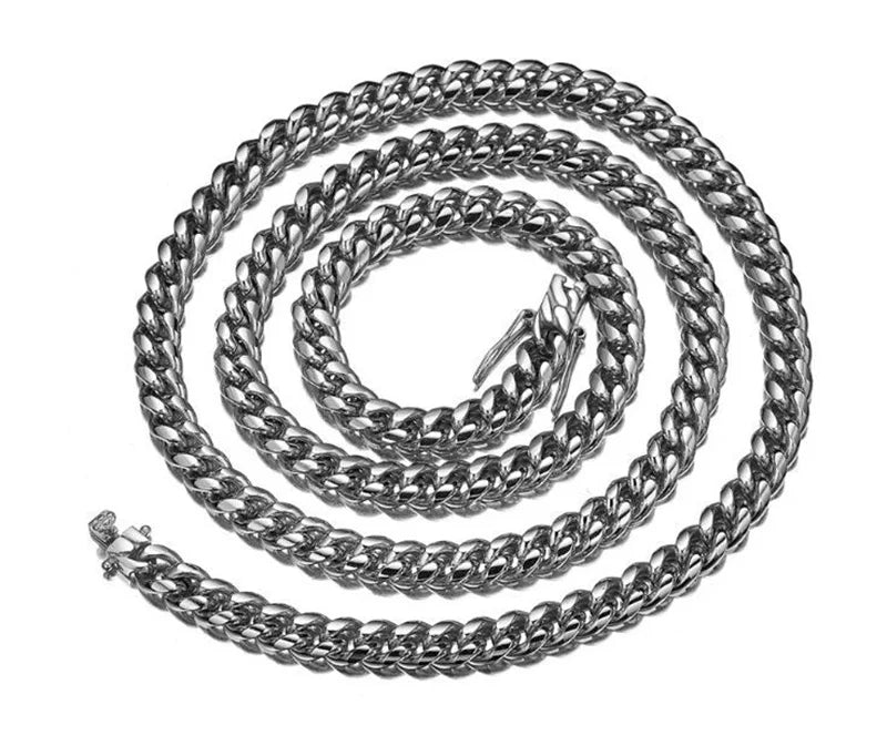 Necklace Gold Color 6mm-22mm wide 316L Stainless Steel Cuban Miami Chains