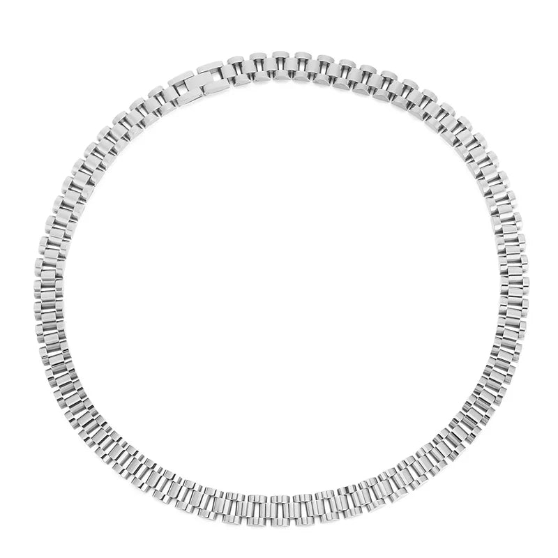 10mm Gold Men Vintage Watch Strap Stainless Steel Bracelet Ring