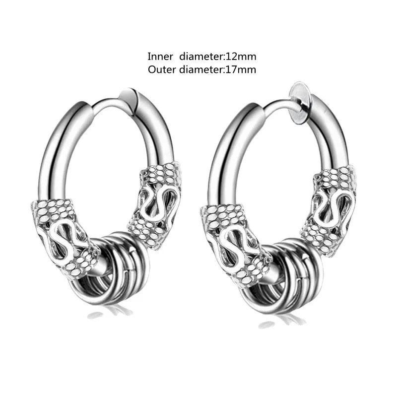 Creativity Wide Band C Wave Stud Stainless Steel Earrings for Women