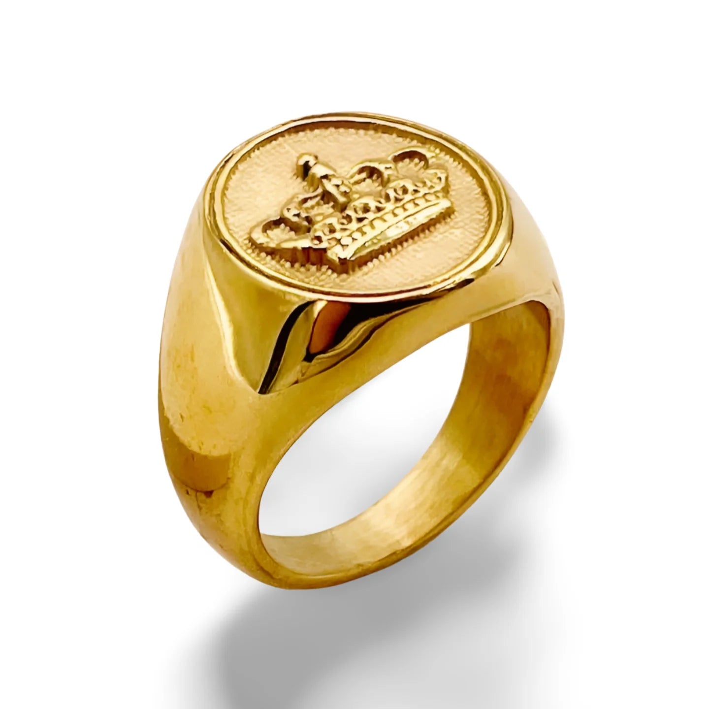 Crown Embossed Ring Stainless Steel Classy Men and Women