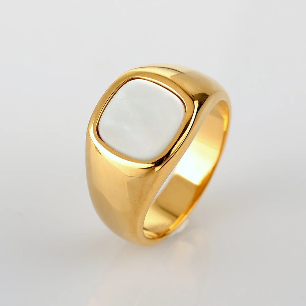 316L Stainless Steel Signet Ring For Men Women Stylish