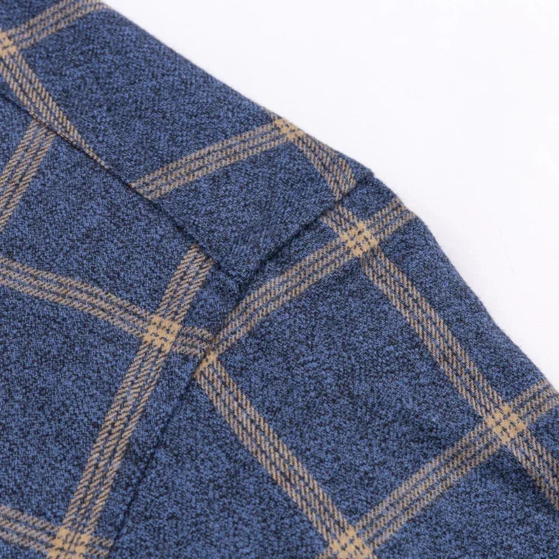 Pure Cotton Men's Plaid Shirt Long Sleeve Regular Fit Men