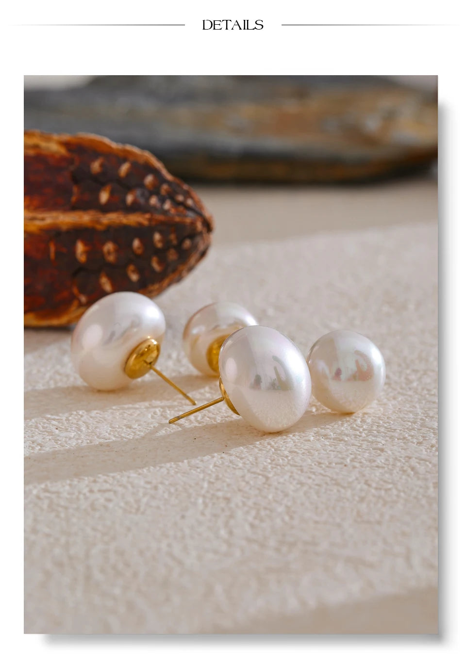18/12mm Simulated Pearls Round Stud Earrings Versatile Stainless Steel