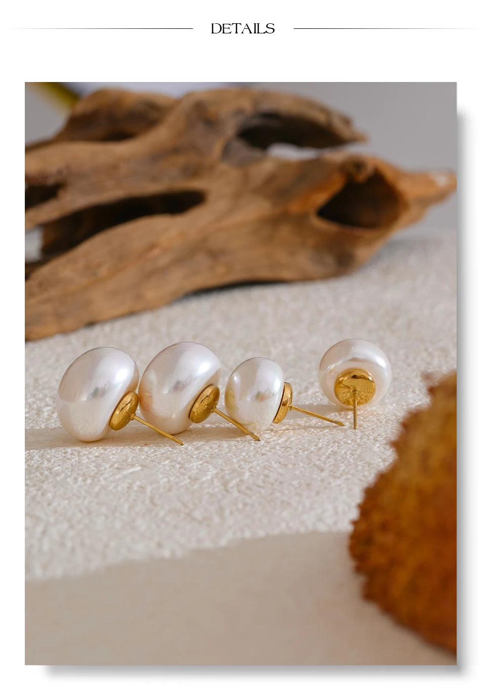 18/12mm Simulated Pearls Round Stud Earrings Versatile Stainless Steel