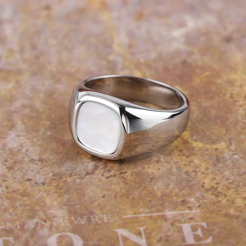 316L Stainless Steel Signet Ring For Men Women Stylish
