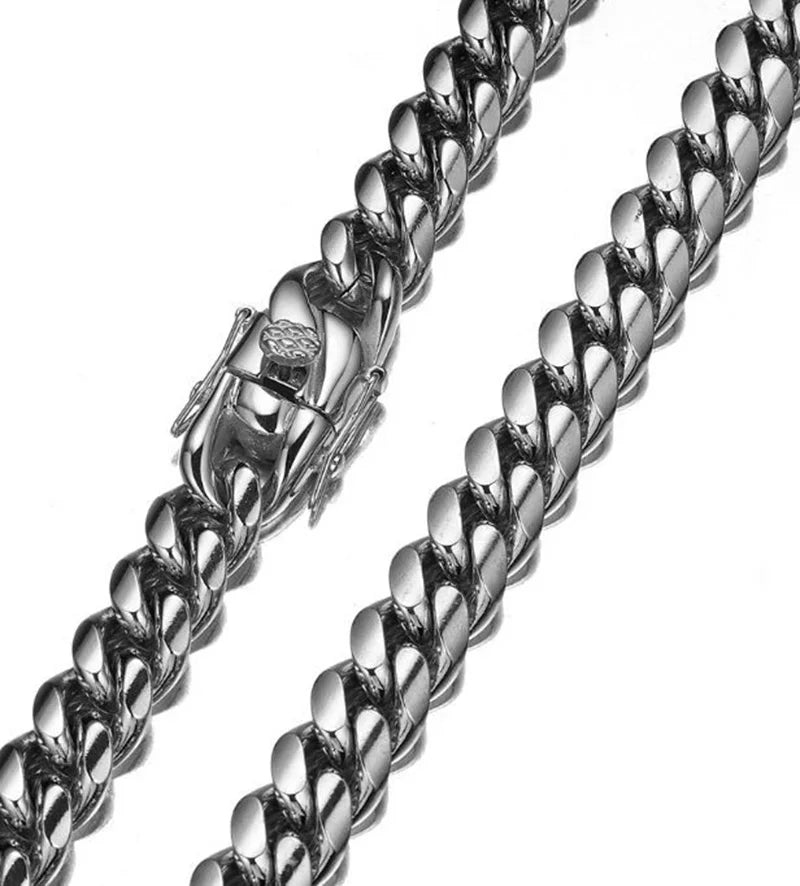 Necklace Gold Color 6mm-22mm wide 316L Stainless Steel Cuban Miami Chains