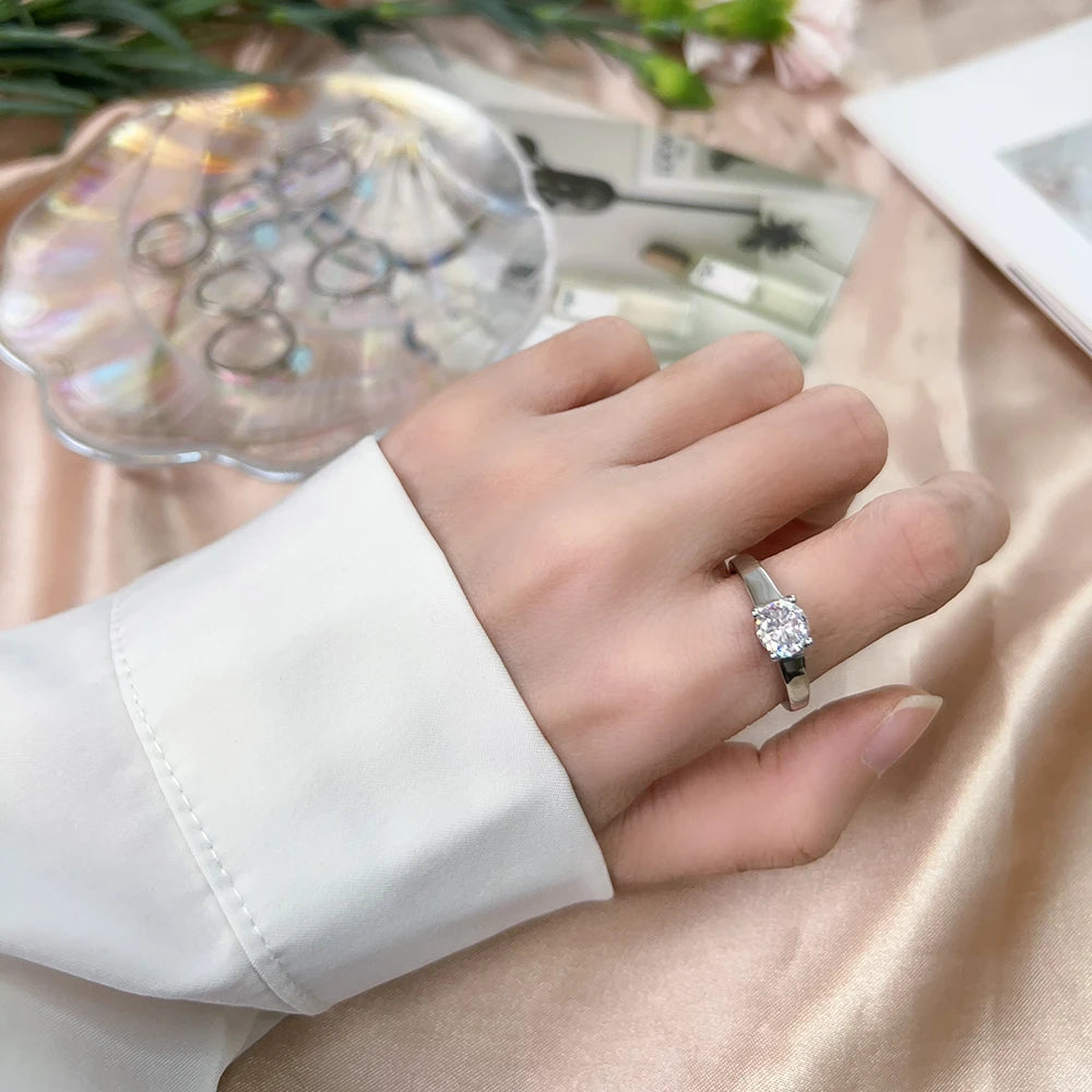 6*6mm Artificial Australian Opal Ring Fine Jewelry Rings for Women Anniversary Gift 316L Stainless Steel