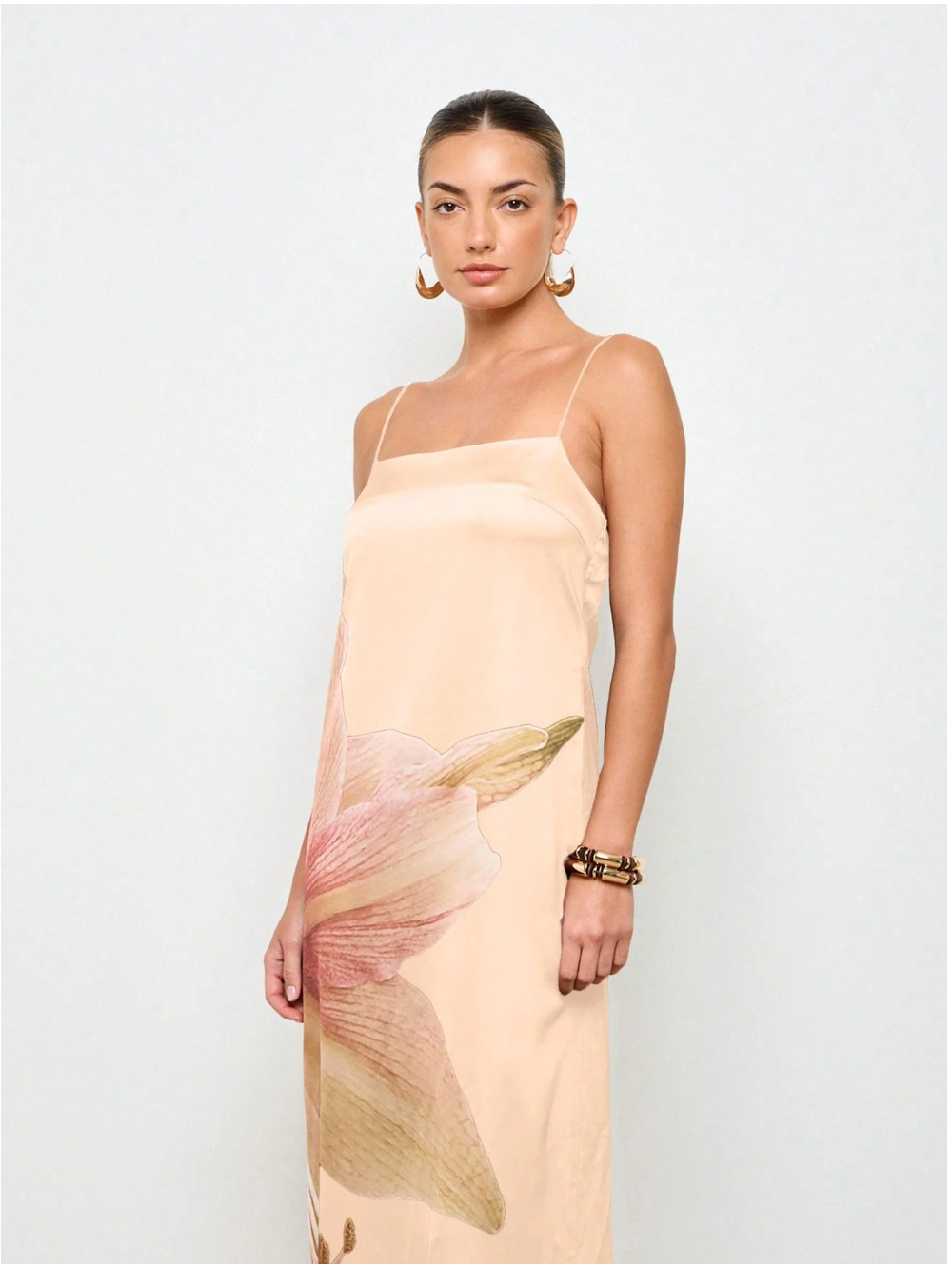 Elegant Floral Satin Maxi Dress Empire Waist Cami Strap Evening Gown Summer Wedding Guest Special Occasion Floor Length,Boho Clothes Women