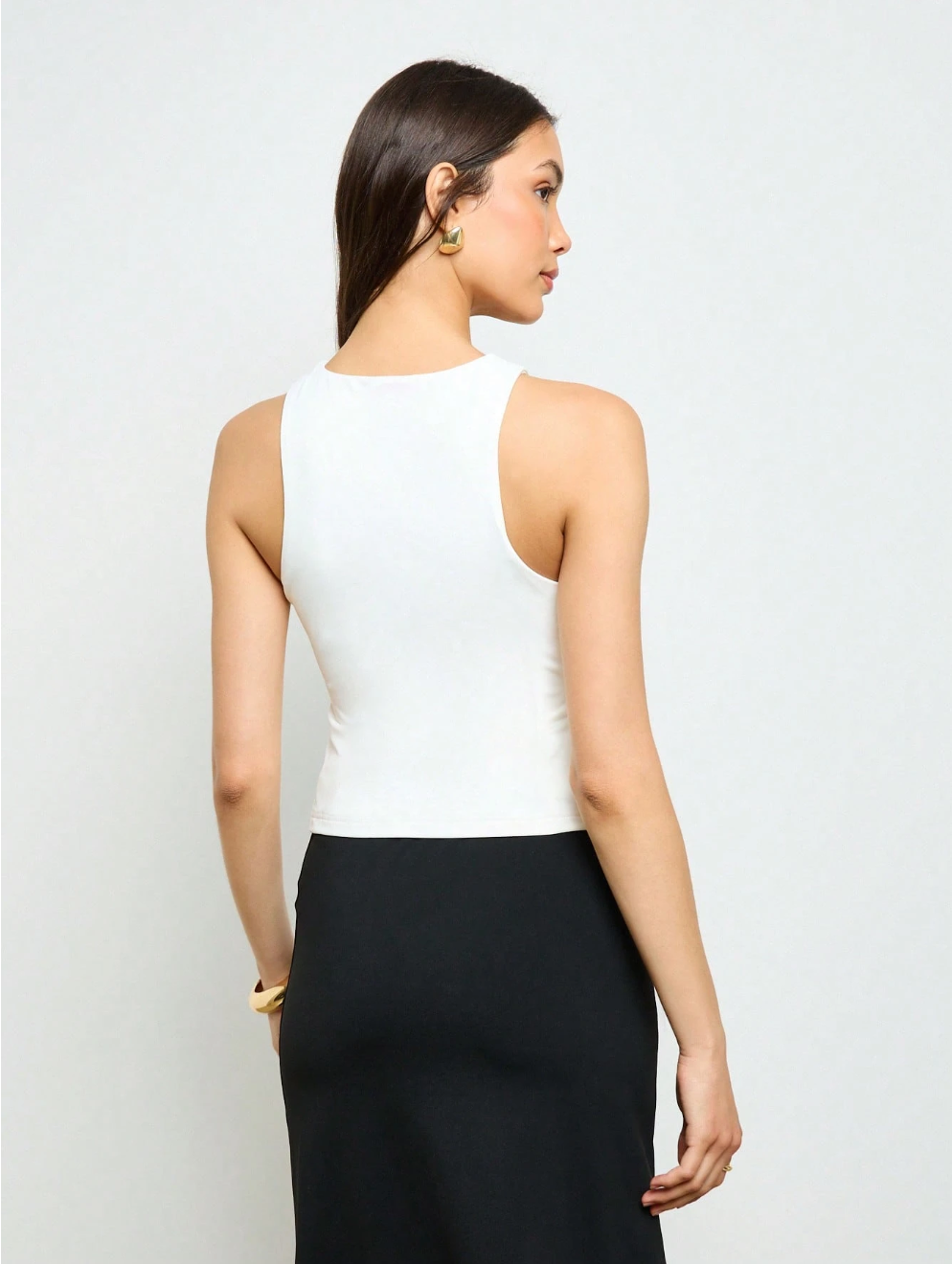 Twisted Front Tank Top Sleeveless Crop Summer Festival Beach Party Casual Cutout Design