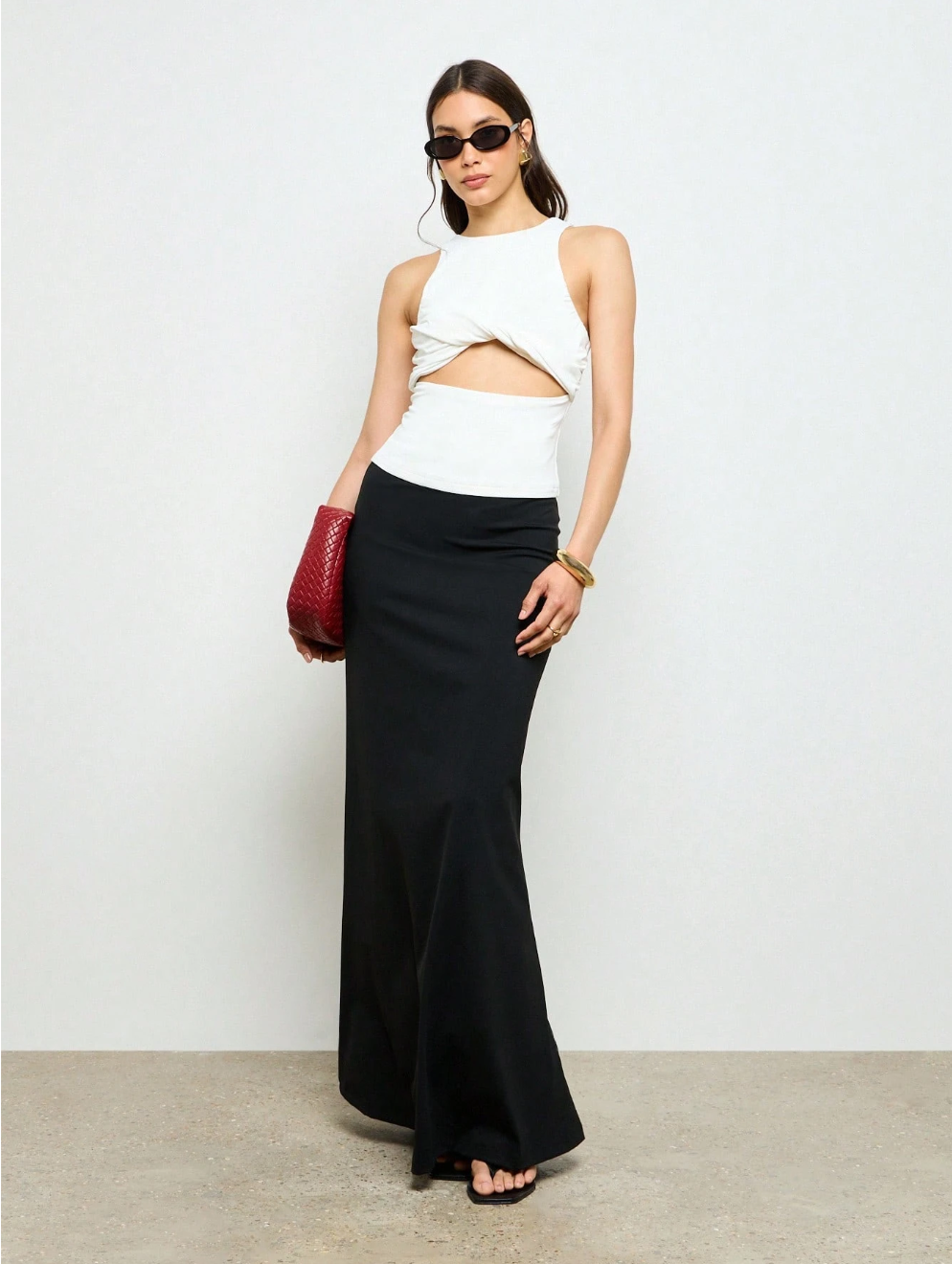 Twisted Front Tank Top Sleeveless Crop Summer Festival Beach Party Casual Cutout Design