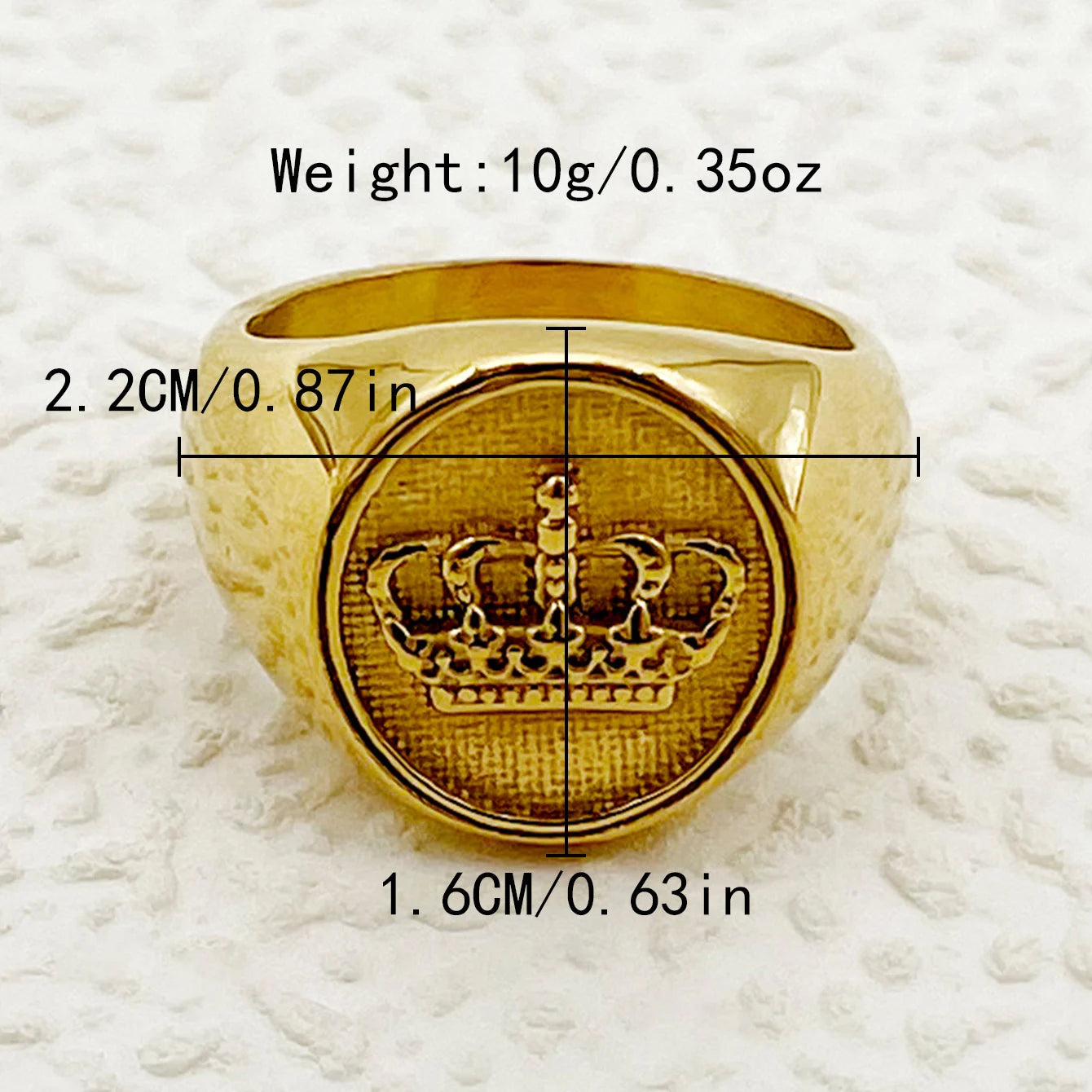 Crown Embossed Ring Stainless Steel Classy Men and Women