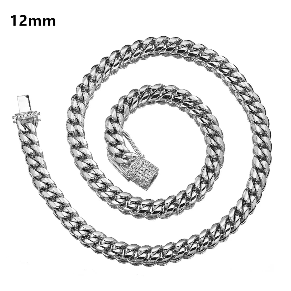 Necklace Gold Color 8mm-18mm Stainless Steel Miami Curb Cuban Chain for Women Men
