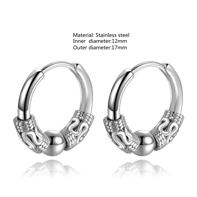 Creativity Wide Band C Wave Stud Stainless Steel Earrings for Women