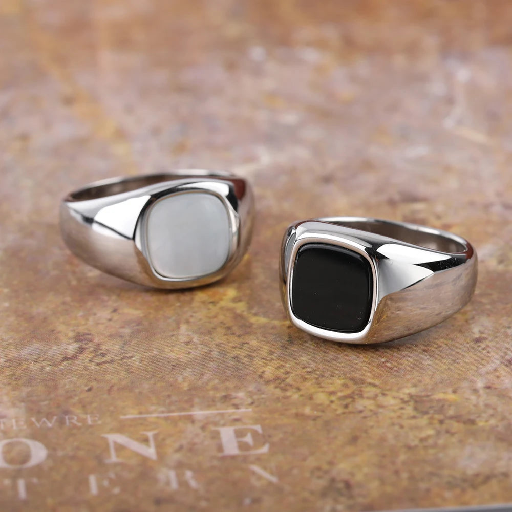 316L Stainless Steel Signet Ring For Men Women Stylish