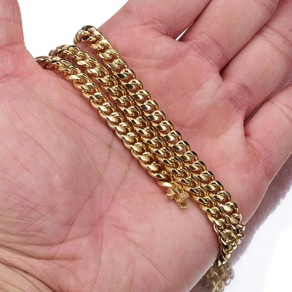 Necklace Gold Color 6mm-22mm wide 316L Stainless Steel Cuban Miami Chains