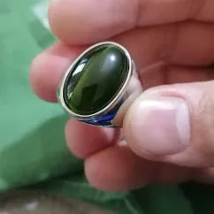 Stainless Steel RING FOR MEN WOMAN With White Oval Cat's Eye Opal Silver Color Exaggerated Decorate Fashion Jewelry