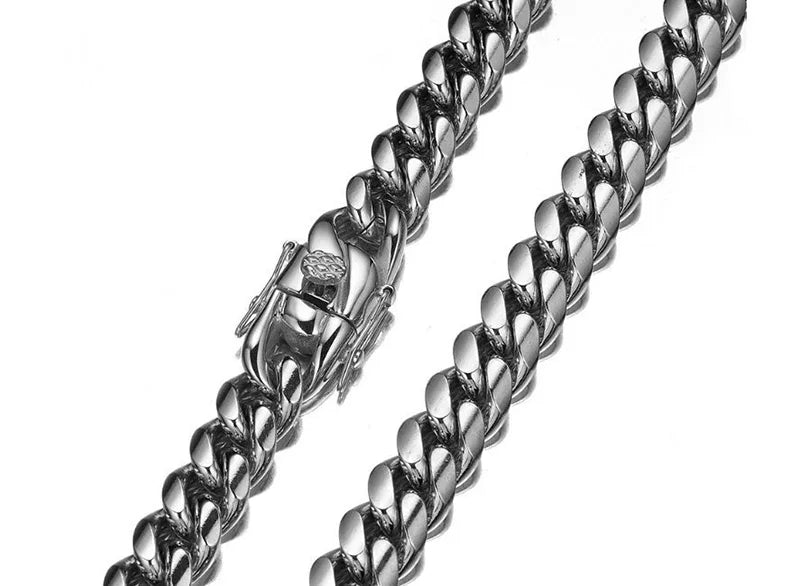 Necklace Gold Color 6mm-22mm wide 316L Stainless Steel Cuban Miami Chains