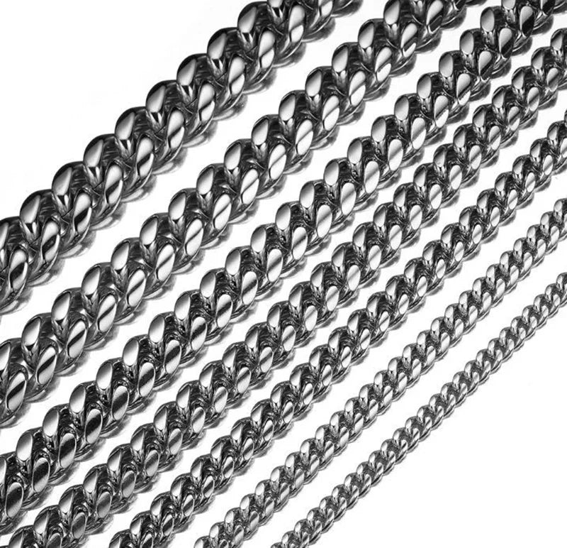 Necklace Gold Color 6mm-22mm wide 316L Stainless Steel Cuban Miami Chains