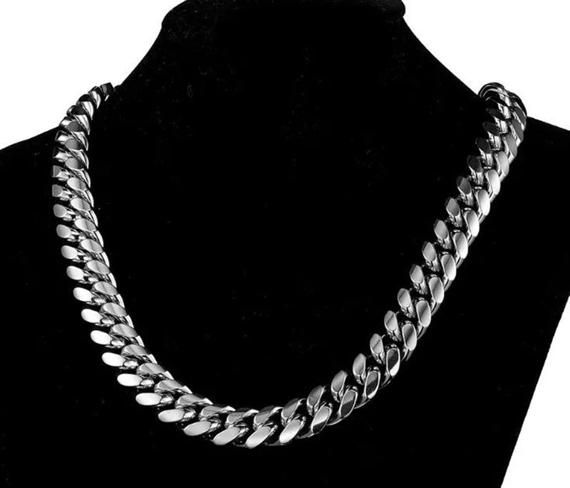 Necklace Gold Color 6mm-22mm wide 316L Stainless Steel Cuban Miami Chains